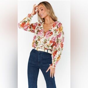 Show Me Your MuMu Multicolor Floral Blouse